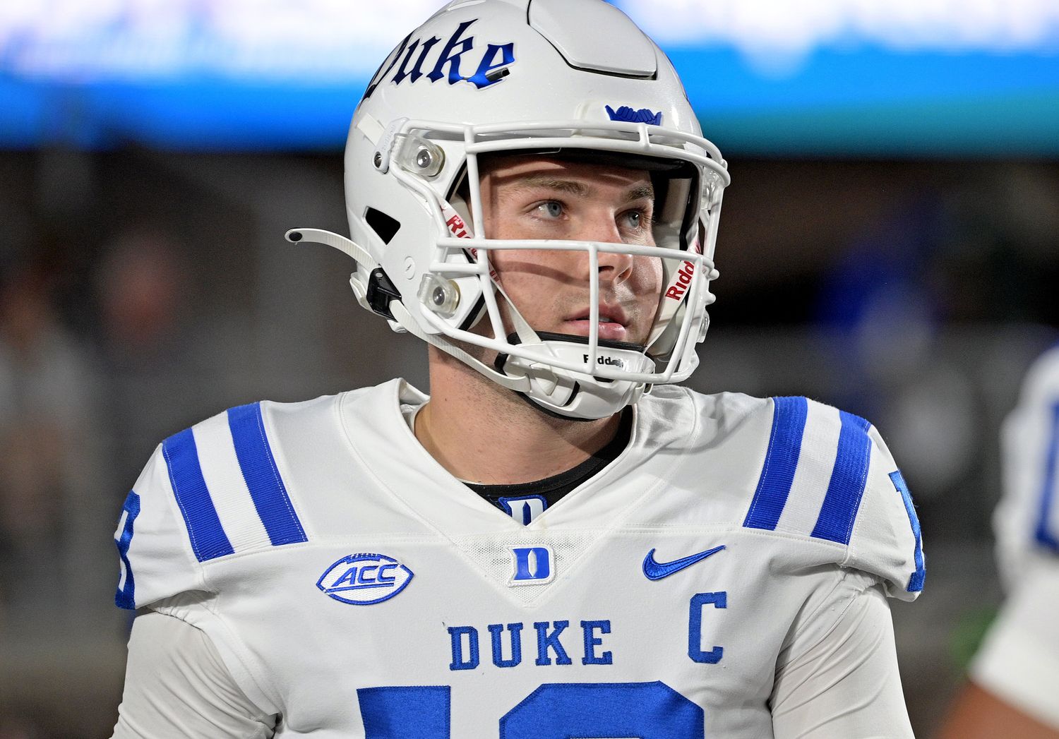 Duke football quarterback Riley Leonard